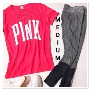 PINK Victoria's Secret Gray and Black Joggers